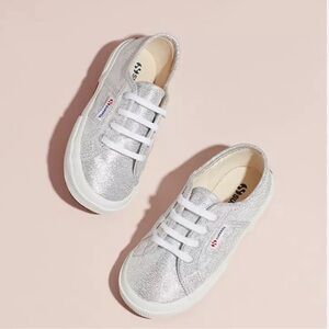 Superga Silver Glitter Low-Top Sneakers